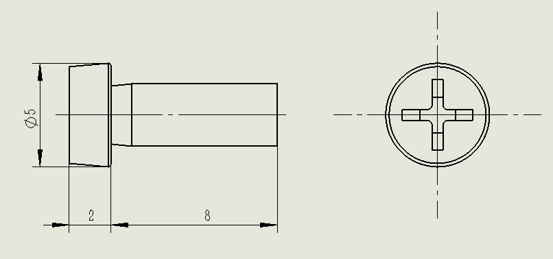 螺絲規格M3X8尺寸圖